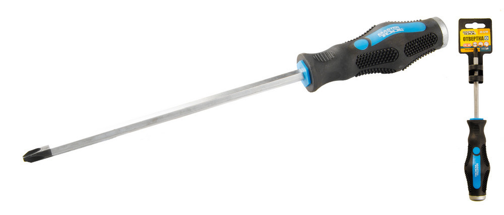 Отвёртка ударная крестовая магнитная MASTERTOOL PH3х200 мм ручка с TPR покрытием 49-5320 Харків - зображення 1