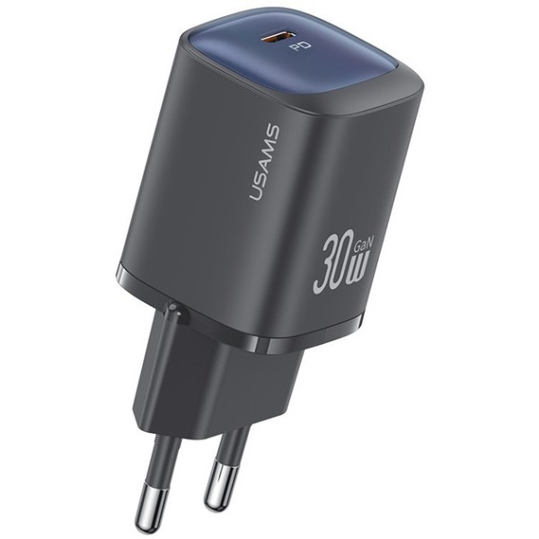 Мережевий зарядний пристрій Usams US-CC251 single USB-C PD3.0 30W 3A Black (Код товару:41148) Харків - зображення 1