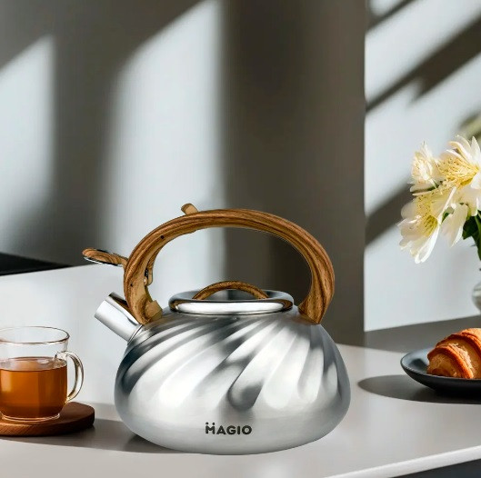 Чайник із свистком Magio MG-1194 3 л сріблястий Киев - изображение 1