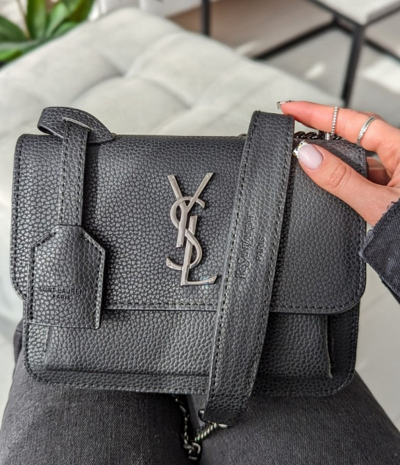 Стильна жіноча сумка крос боді AN114 Yves Saint-Laurent LUX чорна Одеса - зображення 5