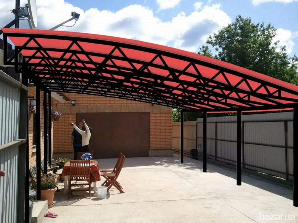 Навесы из металлочерепицы для автомобилей. Ворота и калитки из профлиста с ковкой Кривий Ріг - зображення 3