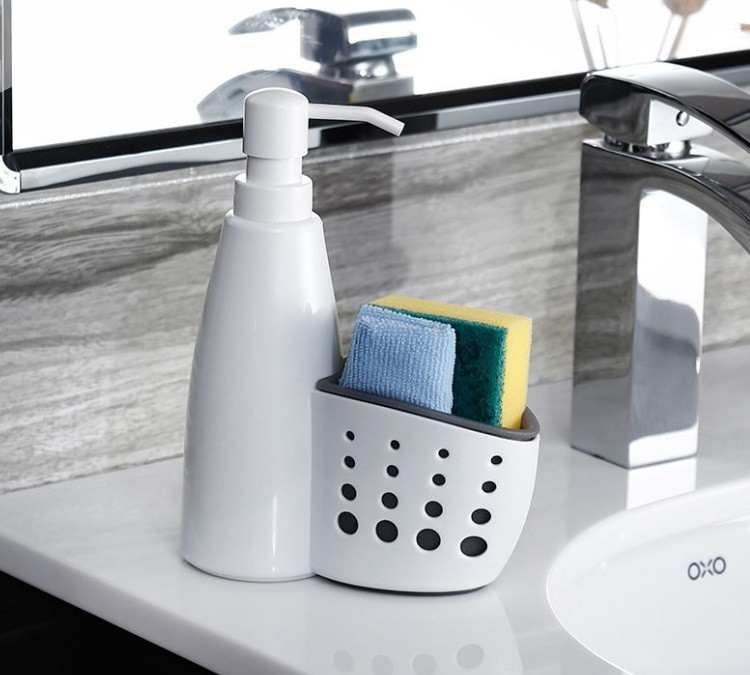 Дозатор для мила з підставкою для мочалки 13214 16х21 см Київ - зображення 1