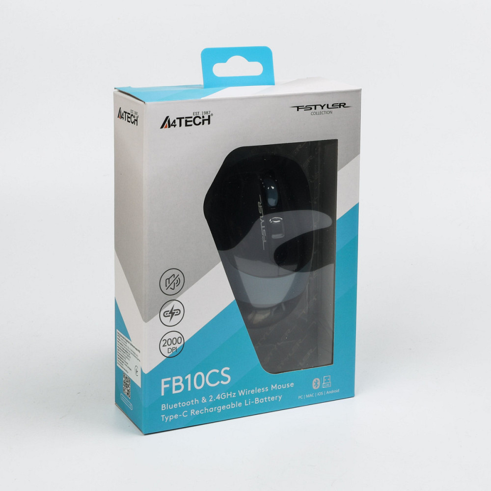 Мышь компьютерная безпроводная A4Tech Fstyler FB10CS Ash Blue голубая Киев - изображение 10