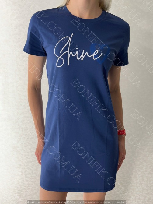 Домашнее женское синее платье "Shine" (16323) (арт. 1761) Кривой Рог - изображение 3