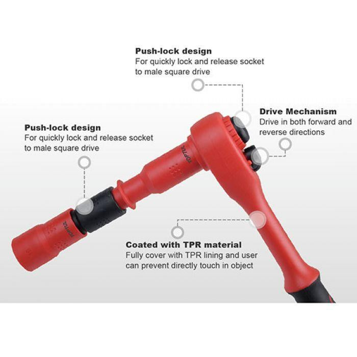 Набор изолированного инструмента TOPTUL VDE 1/2" 16ед. (6-гр.) GZC1609 Харьков - изображение 2