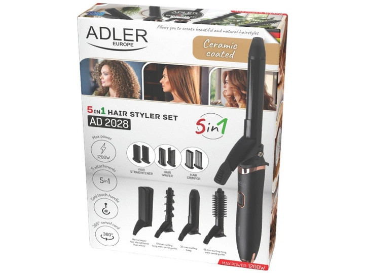 Стайлер для волос Adler AD 2028 1200 Вт черный Киев - изображение 10