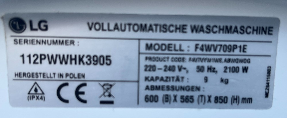 2022рік Пралка LG F4WV709P1E ThinQ® пральна машина 9кг 1400об AI DD Бережани - зображення 4