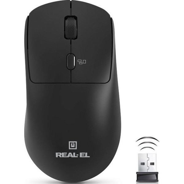 Мишка REAL-EL RM-317 Wireless Black (EL123200052) Харків - зображення 1