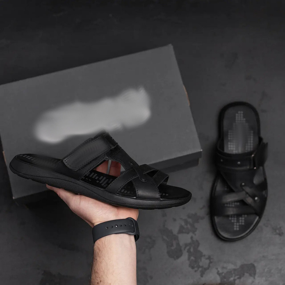 Мужские кожаные  летние шлепанцы-сланцы Київ - зображення 8