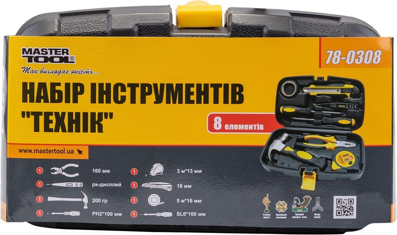 Набор инструмента MASTERTOOL "Техник" 8 элементов 78-0308 Харків - зображення 2