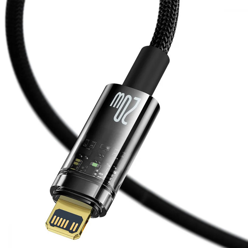 Дата кабель Baseus Explorer Auto Power-Off Fast Charging Type-C to Lightning 20W (1m) (CATS000001) Херсон - изображение 3