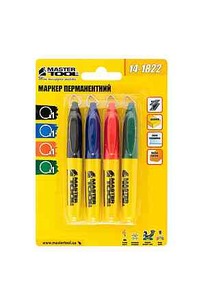 Маркер перманентный MASTERTOOL цветной набор 4шт 14-1822 Харків