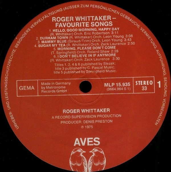Roger Whittaker - My Favourite Songs Винница - изображение 3