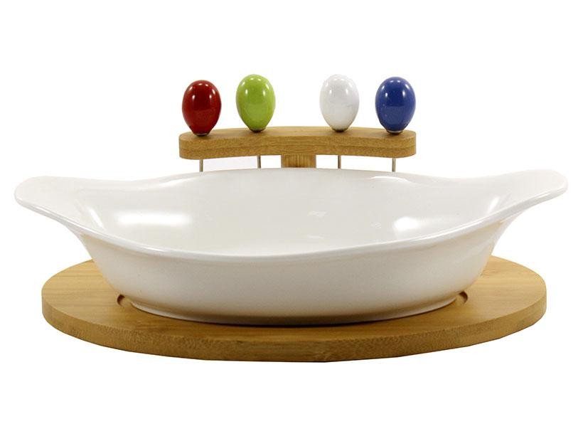 Блюдо на підставці з шпажками Interos PJ02544-90773 26 см Київ - зображення 1