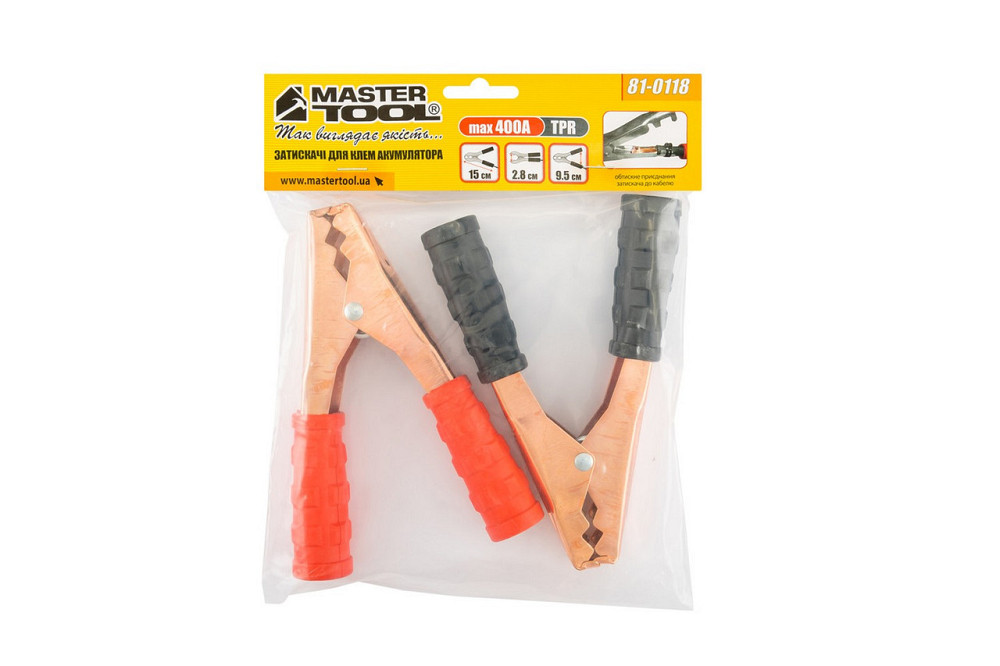 Зажимы для клемм аккумуляторные MASTERTOOL 400 А 15 см 81-0118 Харків - зображення 2