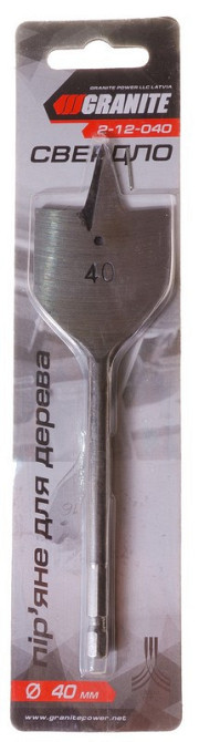 Сверло для дерева GRANITE перьевое 40х152 мм 6-гранный хвостовик ¼" 2-12-040 Харків - зображення 2