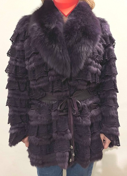 Шубка норковая сиреневая в идеальном состоянии с поясом, 48 размер Одесса - изображение 4