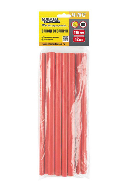 Карандаши столярные MASTERTOOL 176мм набор 12шт 14-1812 Харків - зображення 2