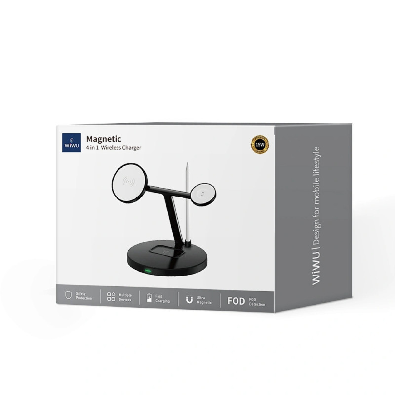 БЗУ WIWU Wi-W032 Magnetic 4 in 1 Cableless Charger Херсон - зображення 4