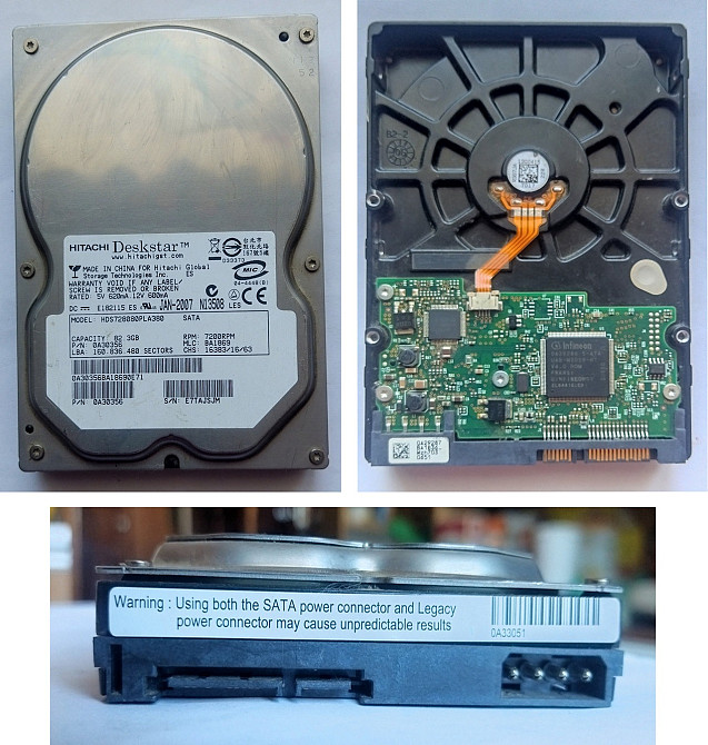 Вінчестери Hitachi-HDS728080PLA380(82,3Gb) і інші Львов - изображение 1