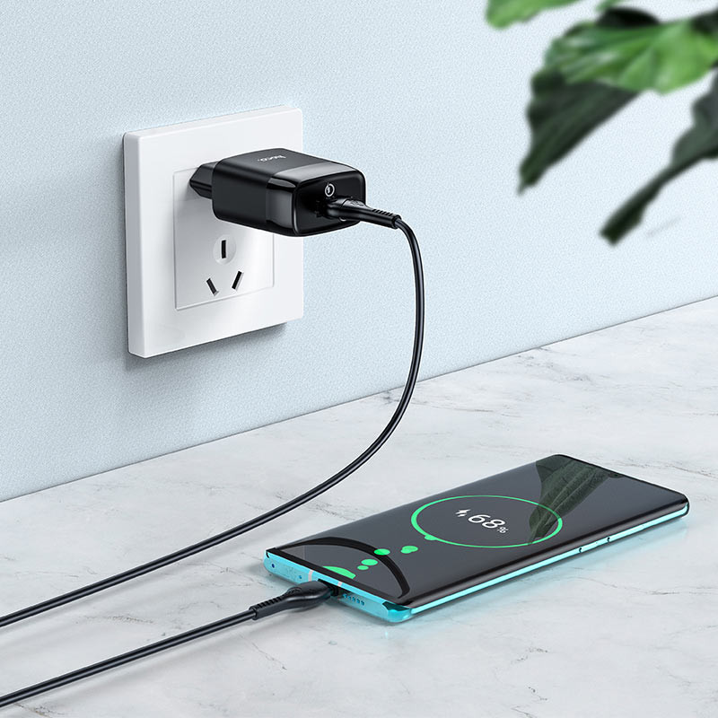 СЗУ Hoco C72Q Glorious QC3.0 18W (1USB-A) + кабель USB to Type-C Херсон - зображення 4
