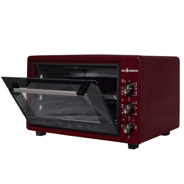Электропечь Sea Breeze SB-0703 38 л бордовая Київ - зображення 7