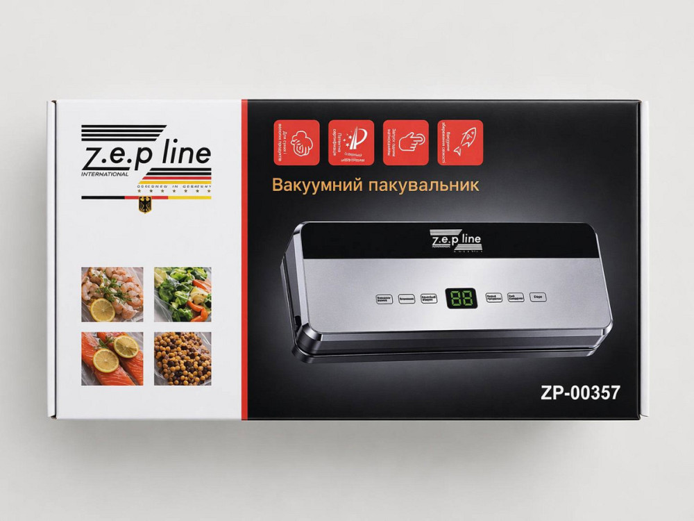 Вакууматор с 20 вакуумными пакетами и рулоном Zepline ZP-00357 200 Вт серебристый Київ - зображення 6