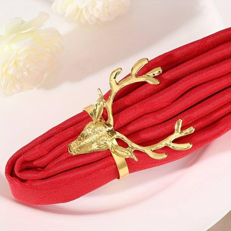 Набор колец для салфеток Олени 6 шт золотые Mv055 Одеса - зображення 5