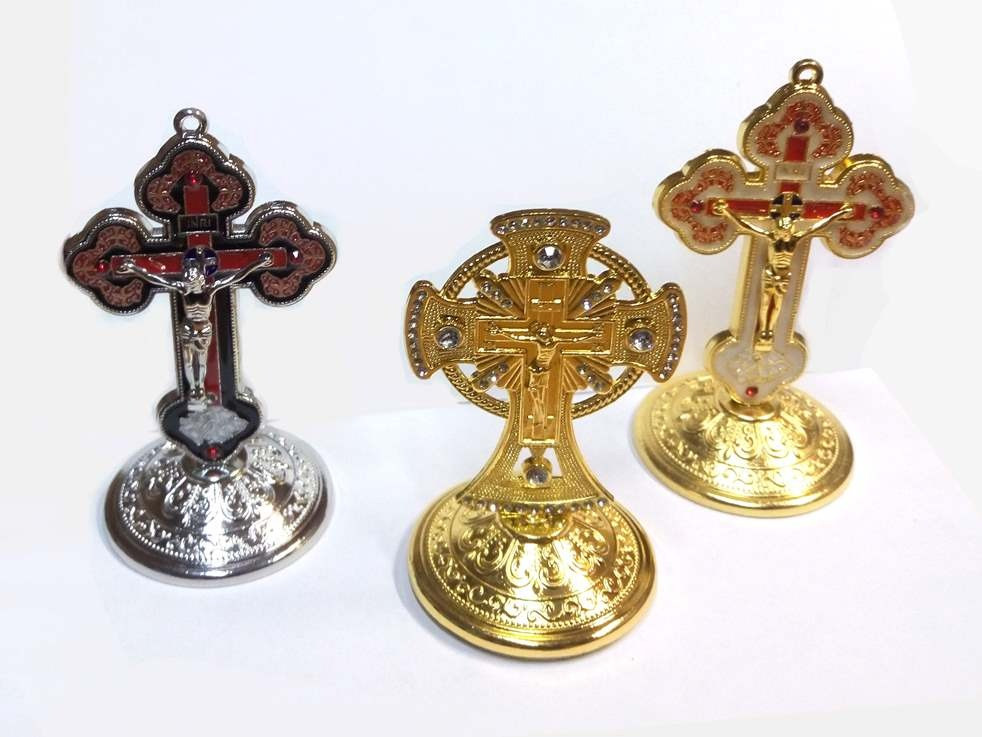 Хрест металевий. На підставці з прикрасою Київ - зображення 1