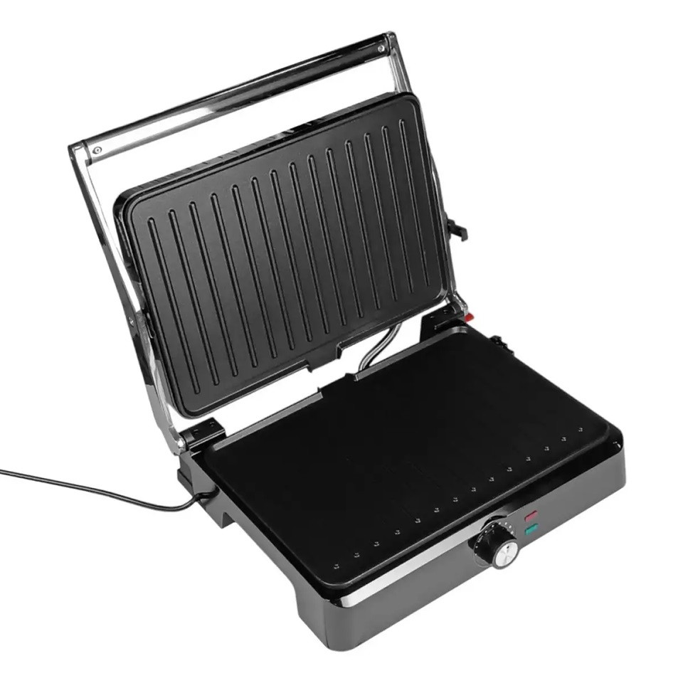 Гриль контактный Grunhelm G2209 2200 Вт серебристый Киев - изображение 6