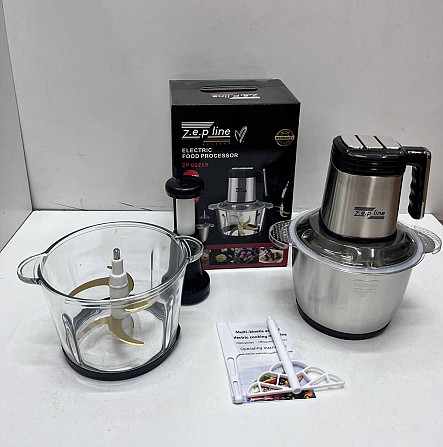 Измельчитель с 2 чашами 6 в 1 Zepline ZP-00219 3.2 л 3000 Вт серебристый Київ - зображення 2