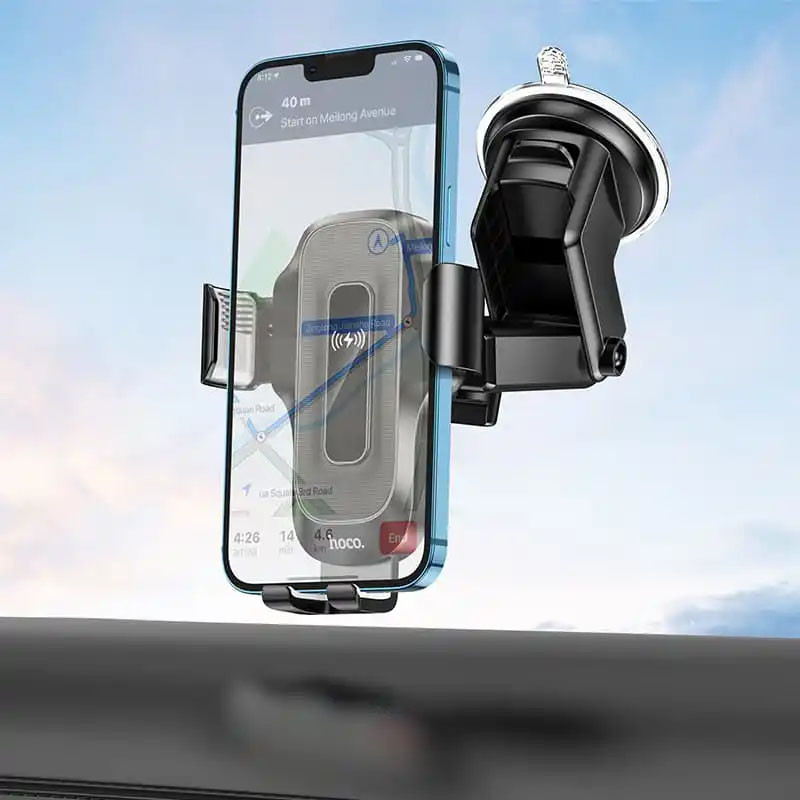 Автодержатель с БЗУ Hoco HW3 Wise 15W (center console) Херсон - зображення 7