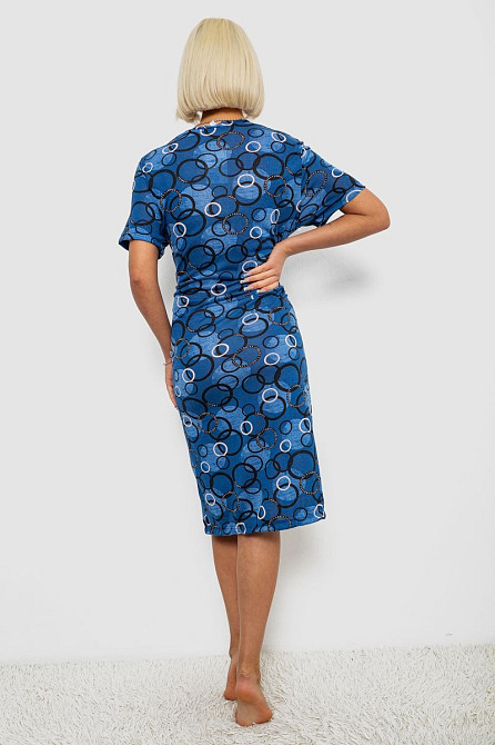 Халат жіночий на блискавці з принтом, синій | Новий | XL-4XL Одеса - зображення 3