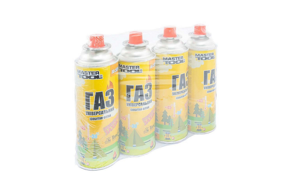 Газ бутан MASTERTOOL "УНИВЕРСАЛЬНЫЙ" 220 г двойная защита RVR TSV 4 шт 14-5050PC Харьков - изображение 3
