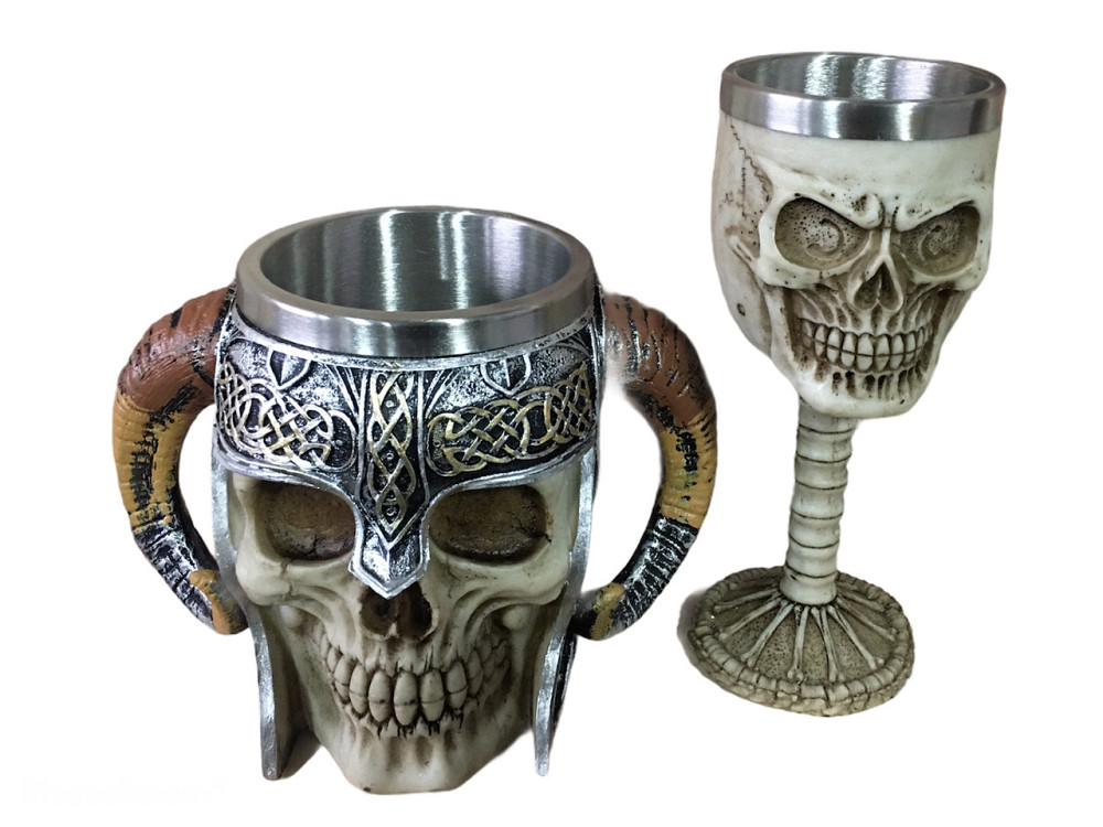 Подарочный набор Чашка Бокал 3 Череп в Трещинах Большие Подарок Київ - зображення 6