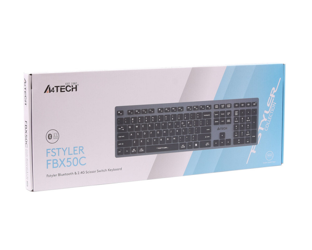 Клавиатура беспроводная A4Tech Fstyler FBX50C(Grey) серая Київ - зображення 7