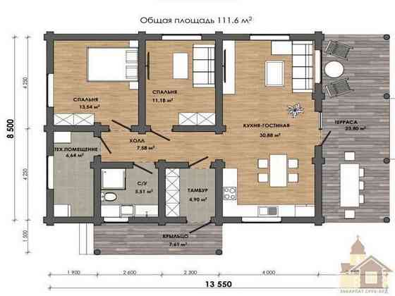 Зруб з рубленої колоди «Букова Тиша» Одеса