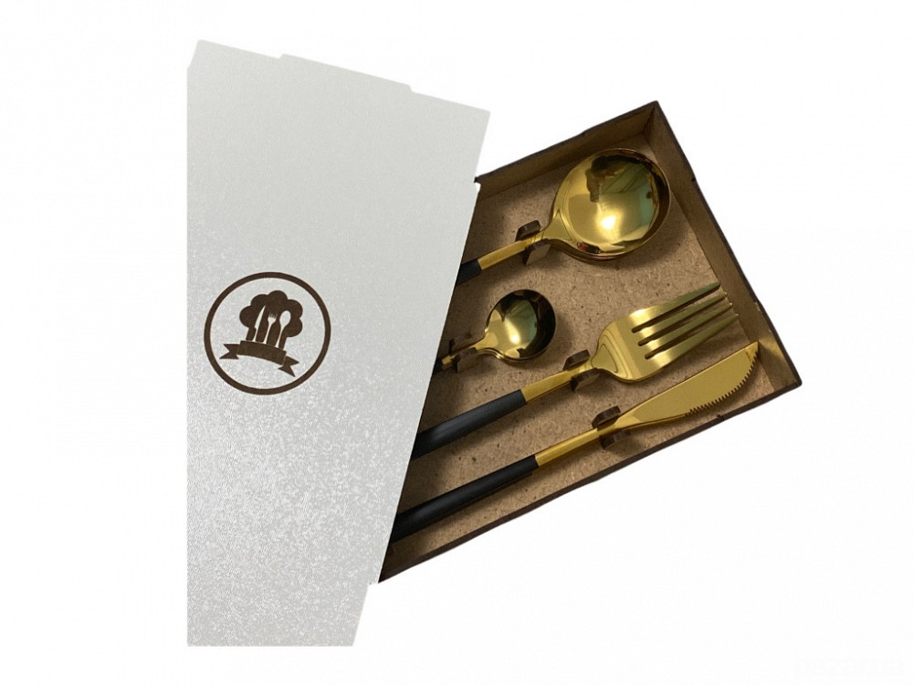 Набор столовых приборов Kitchen чёрный на 2 персоны Київ - зображення 3