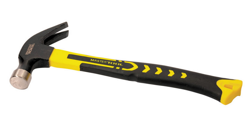 Молоток столярный MASTERTOOL 450 г HRC 50 рукоятка фиберглассовая 340 мм 02-0704 Харків - зображення 2