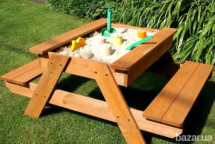 Детская песочница из дерева. Песочница - трансформер. Вишневе - зображення 1