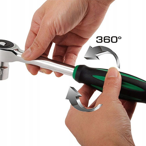 Трещотка ротационная с переставным квадратом 1/4" TOPTUL 60 зубцов CJTV0818 Харків - зображення 5