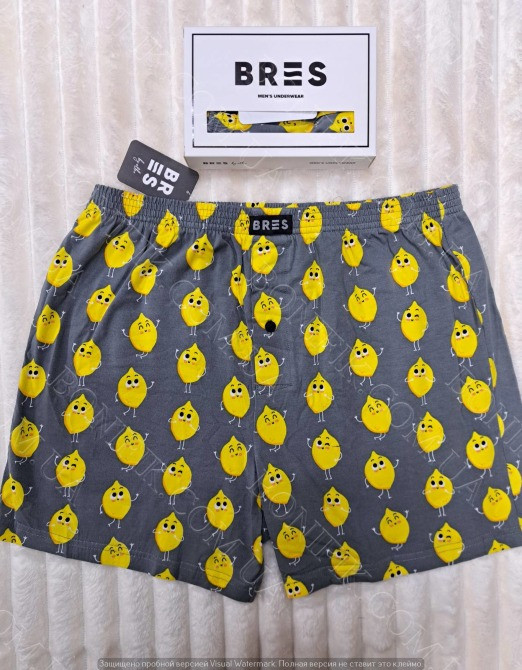 Мужские чёрные семейные трусы с рисунком "Funny Lemon" (арт. MBXK 307/01/125) Кривий Ріг - зображення 1