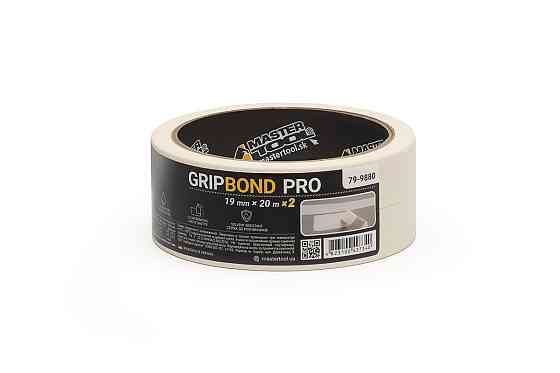 Лента малярная универсальная MASTERTOOL GripBond Pro 19 мм×20 м 2 шт белая 79-9880 Харьков
