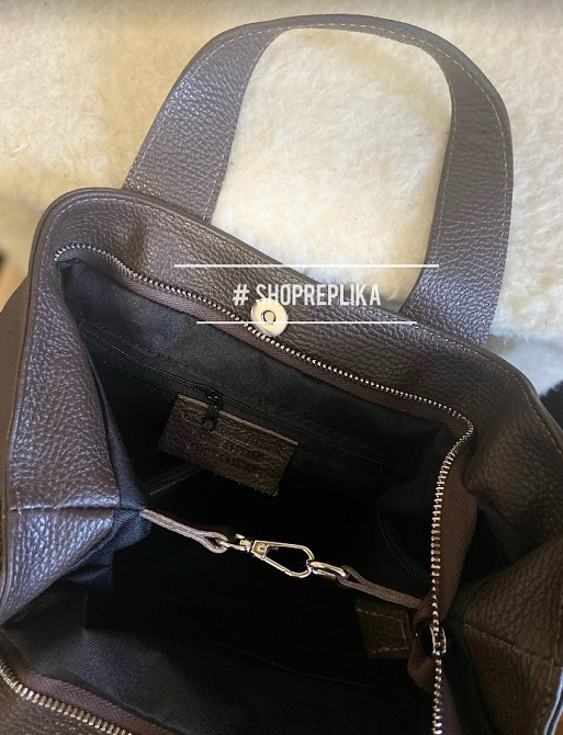 Итальянская кожаная сумка шопер А4 тауп коричневая TS000100 Киев - изображение 4