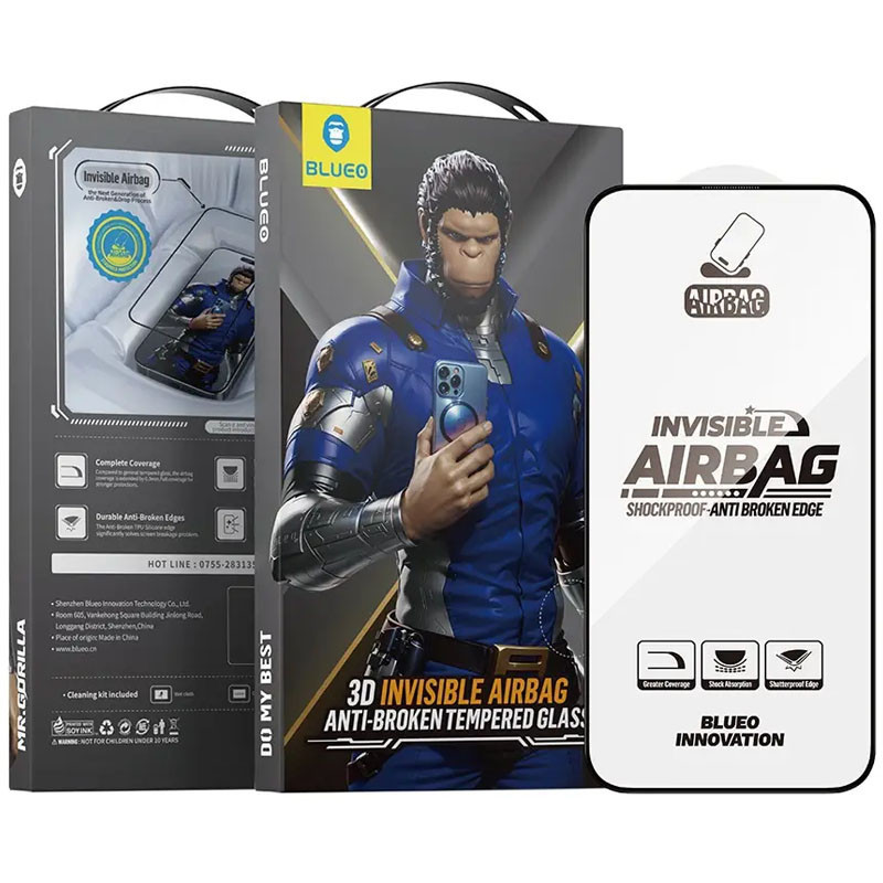 Защитное 3D стекло Blueo Invisible Airbag Anti-broken для Apple iPhone 16 Pro Max (6.9") Херсон - зображення 7