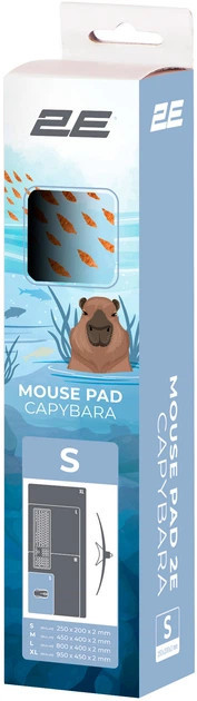 Игровая поверхность для мыши и клавиатуры 2E Capybarra S 2E-PAD-S-CAPY-BLUE 25х20 см голубая Київ - зображення 2