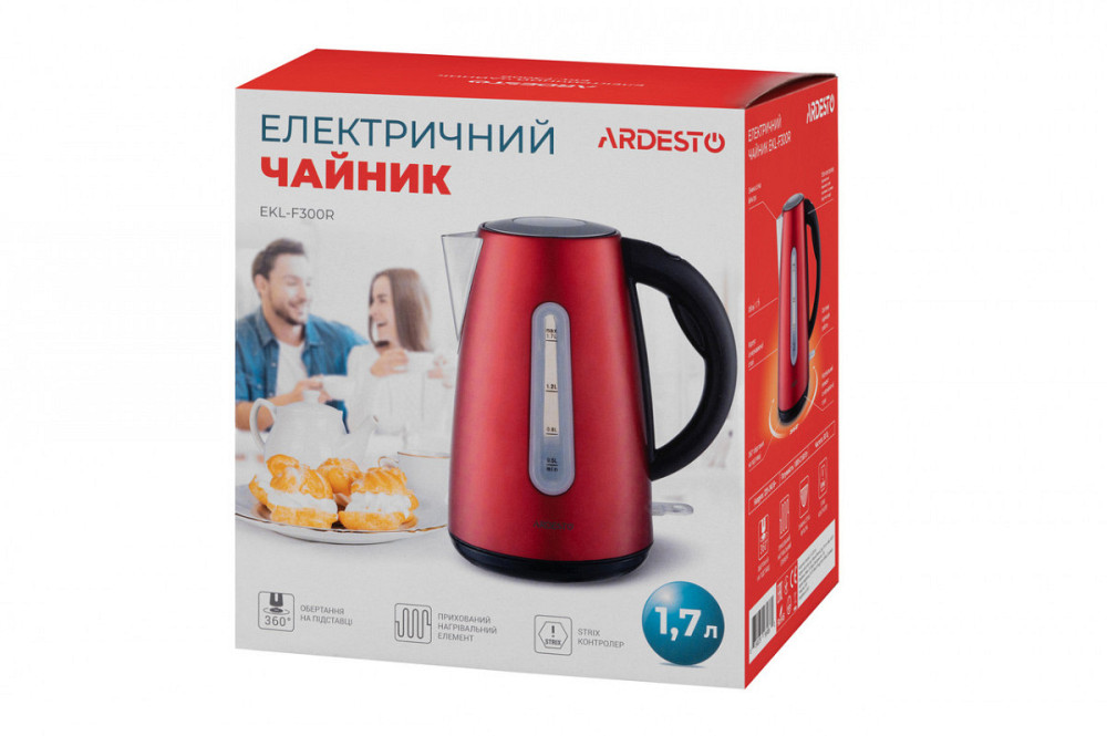 Электрочайник Ardesto EKL-F300R 1.7 л красный Київ - зображення 5
