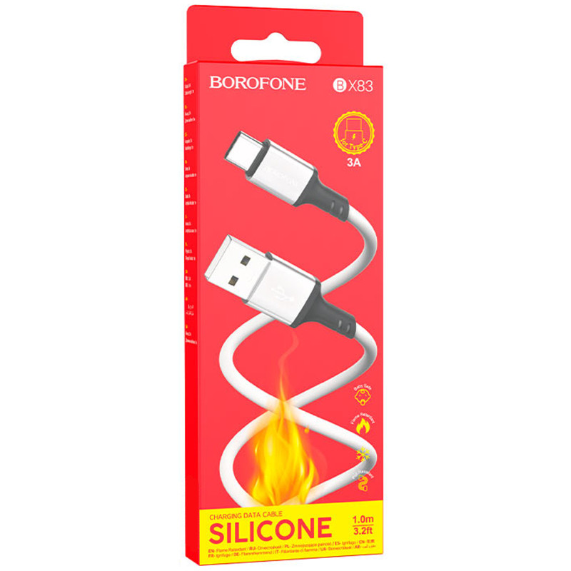 Дата кабель Borofone BX83 Famous USB to Type-C 3A (1m) Херсон - изображение 4