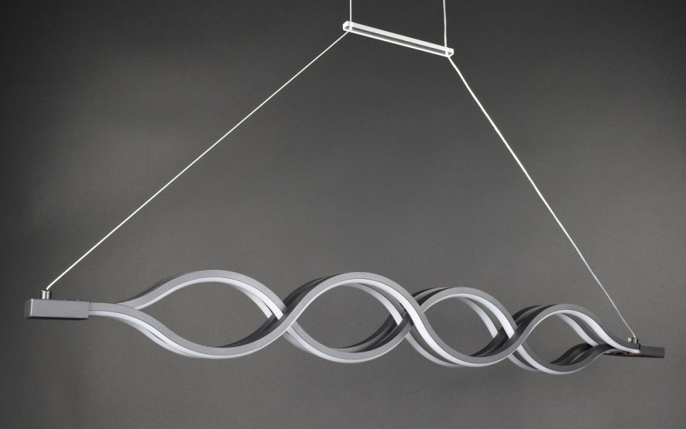 Люстра стельова LED H23L-1200-bk Чорний 25-110х10х120 см. Київ - зображення 1