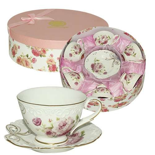 Кавовий сервіз на 6 персон Бант кольоровий SNT 1789 Київ - зображення 1